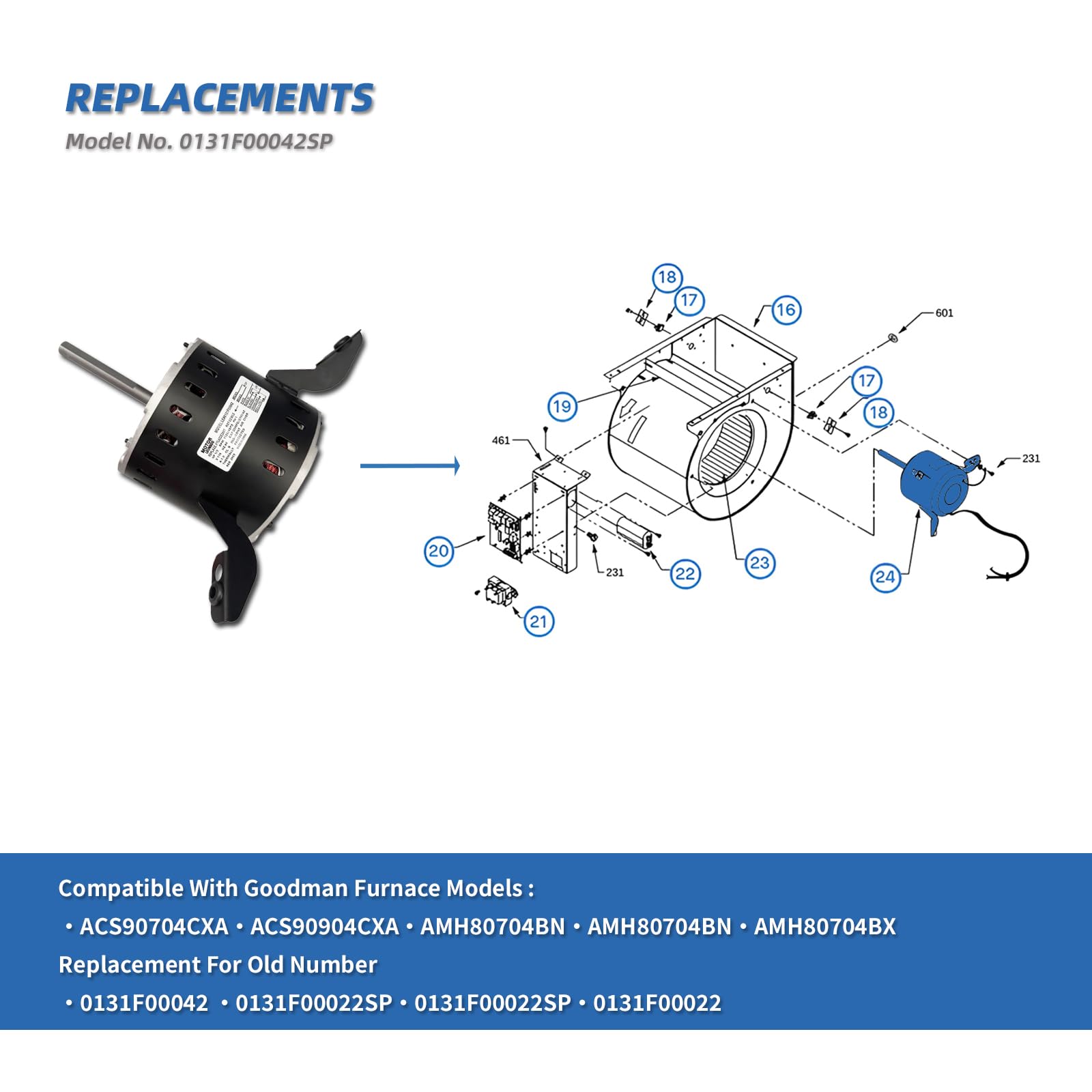 LEUNGOO 20μF capacitor included for seamless wiring and setup