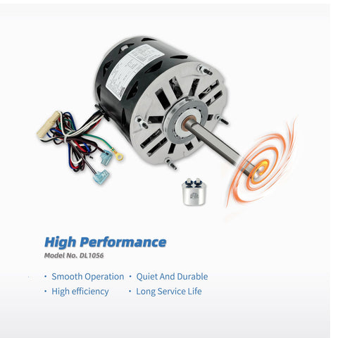 LEUNGOO DL1056 blower motor with reversible rotation for versatile installation