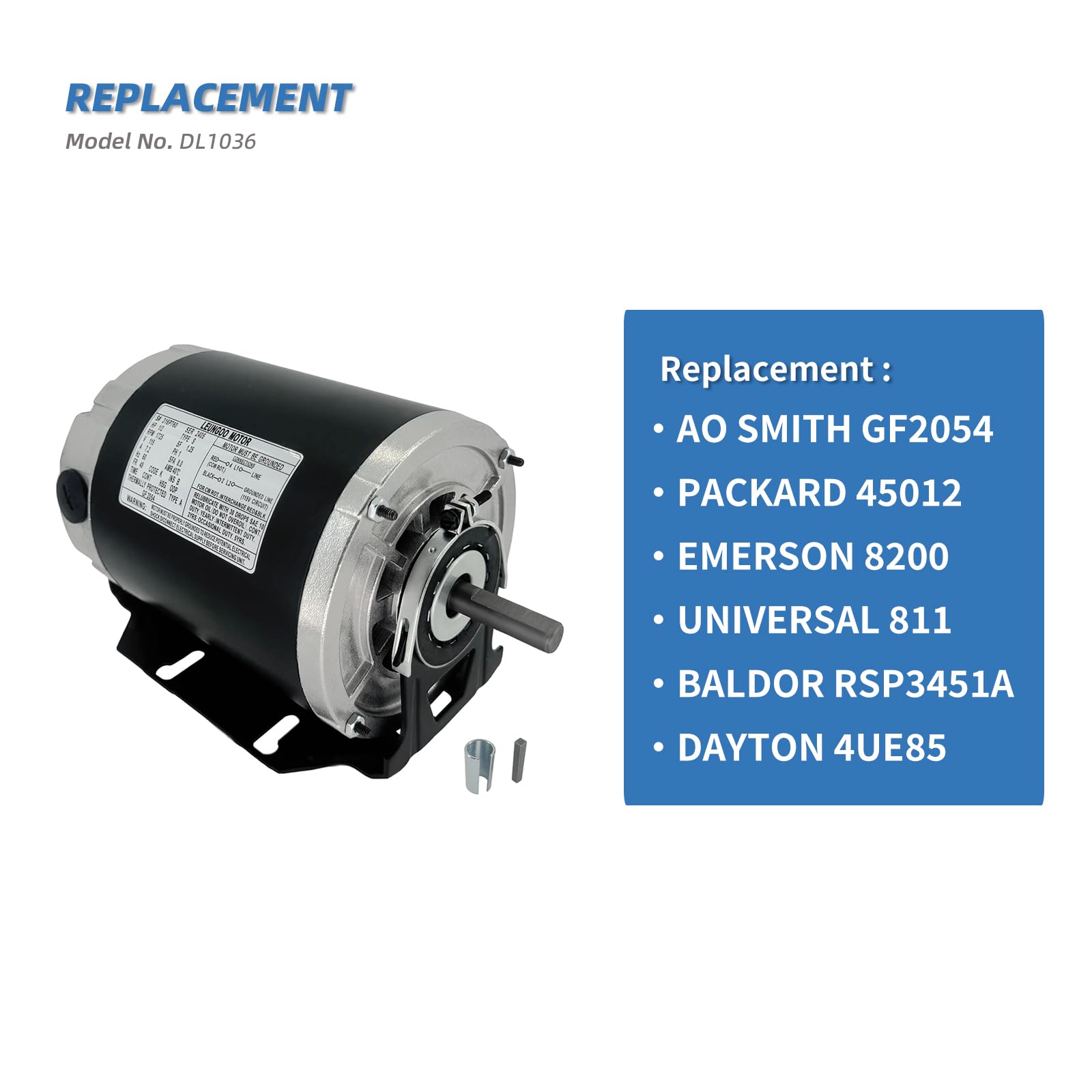 Installation-ready LEUNGOO GF2054 assembly designed for straightforward HVAC replacement.