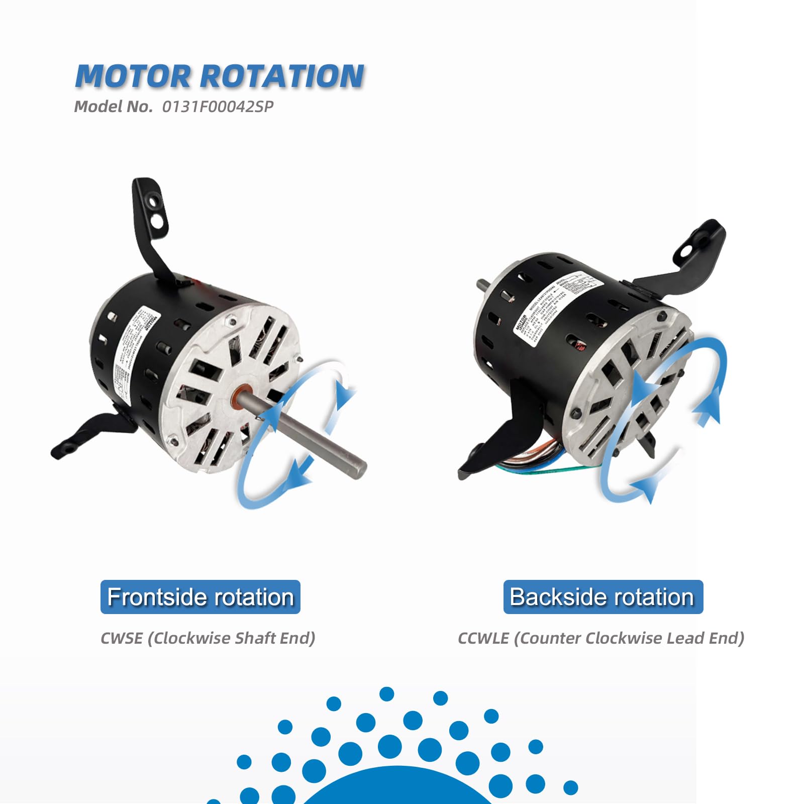 LEUNGOO motor shaft end with CW/CCW options for flexible mounting