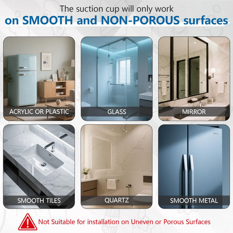 levateeta suction cup removal showing no residue, ideal for temporary hanging needs