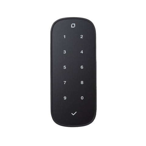 Level keypad matte black setup enabling convenient keyless entry.
