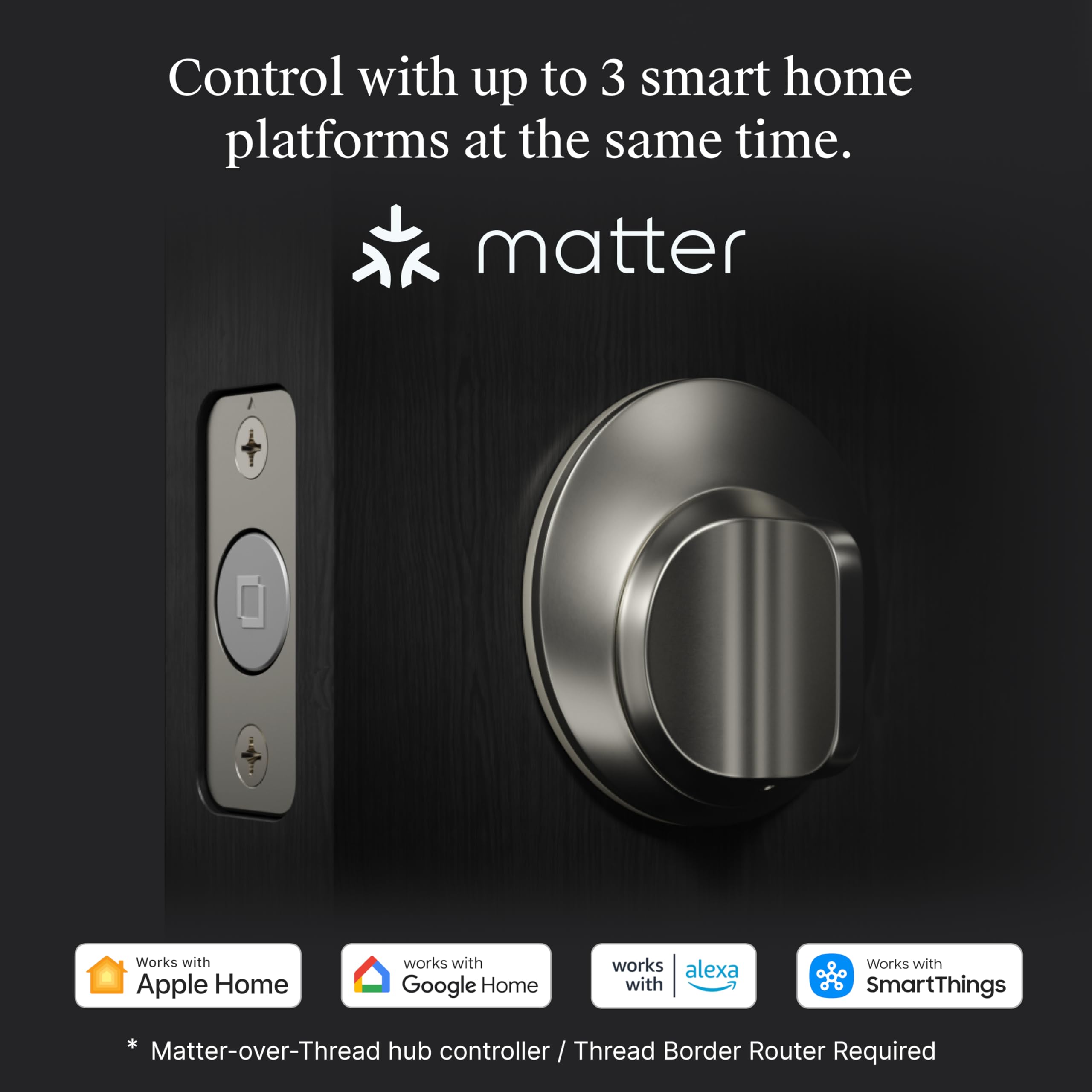 Close-up of Level Lock+ satin nickel finish and sleek profile