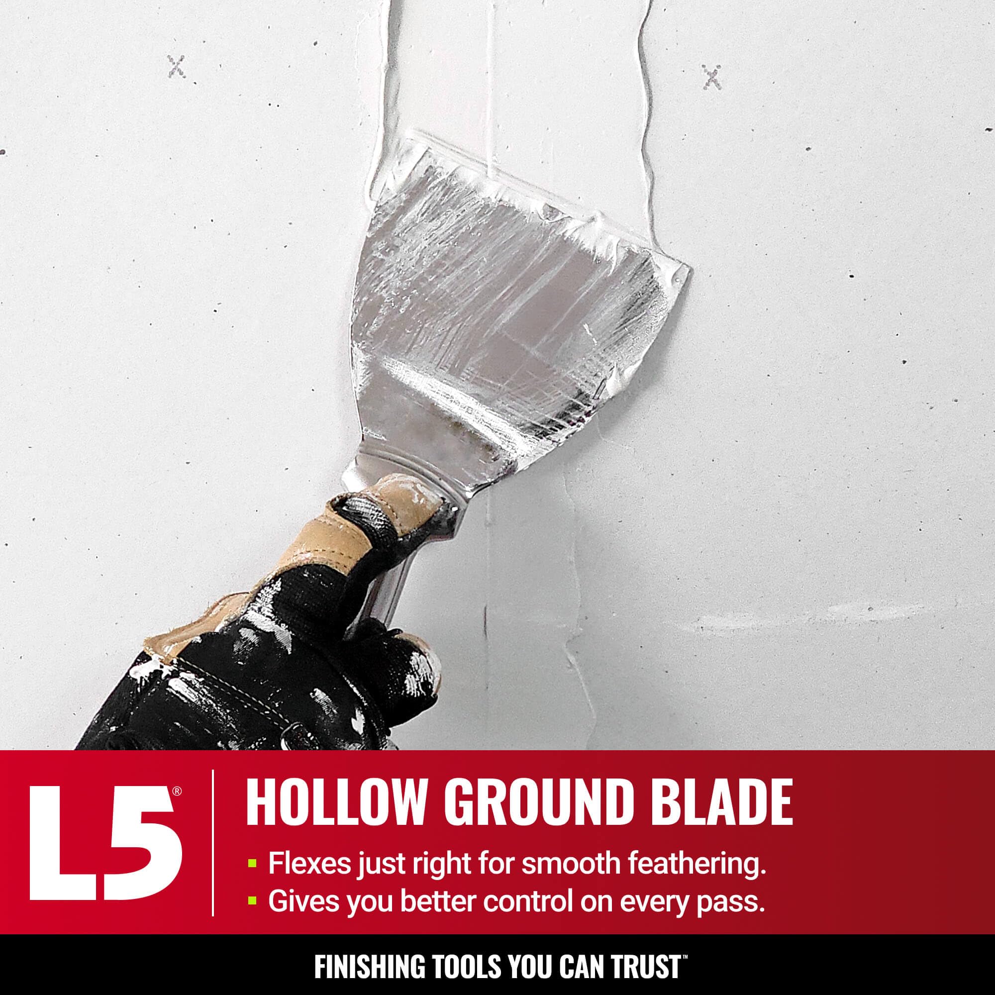 LEVEL5 6-Inch Joint Knife lightweight design reduces user fatigue.