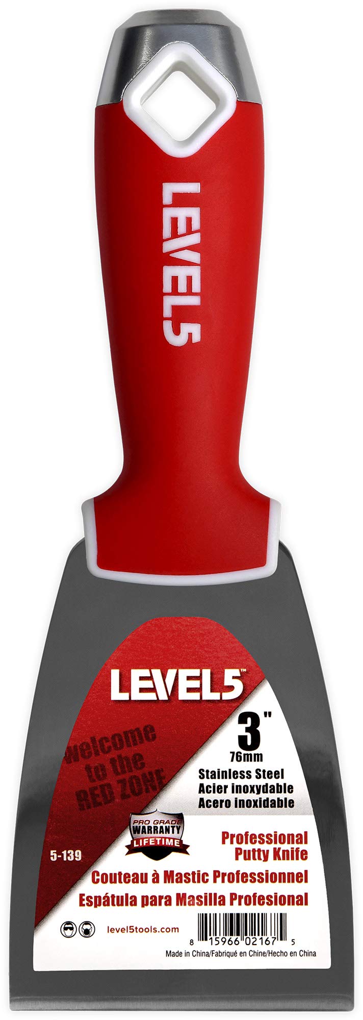 LEVEL5 soft grip drywall knife for precise mud application and reduced hand fatigue
