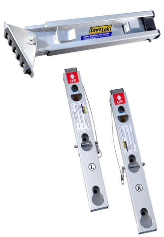 Levelok ladder leveler stabilizer kit on a ladder for stable footing