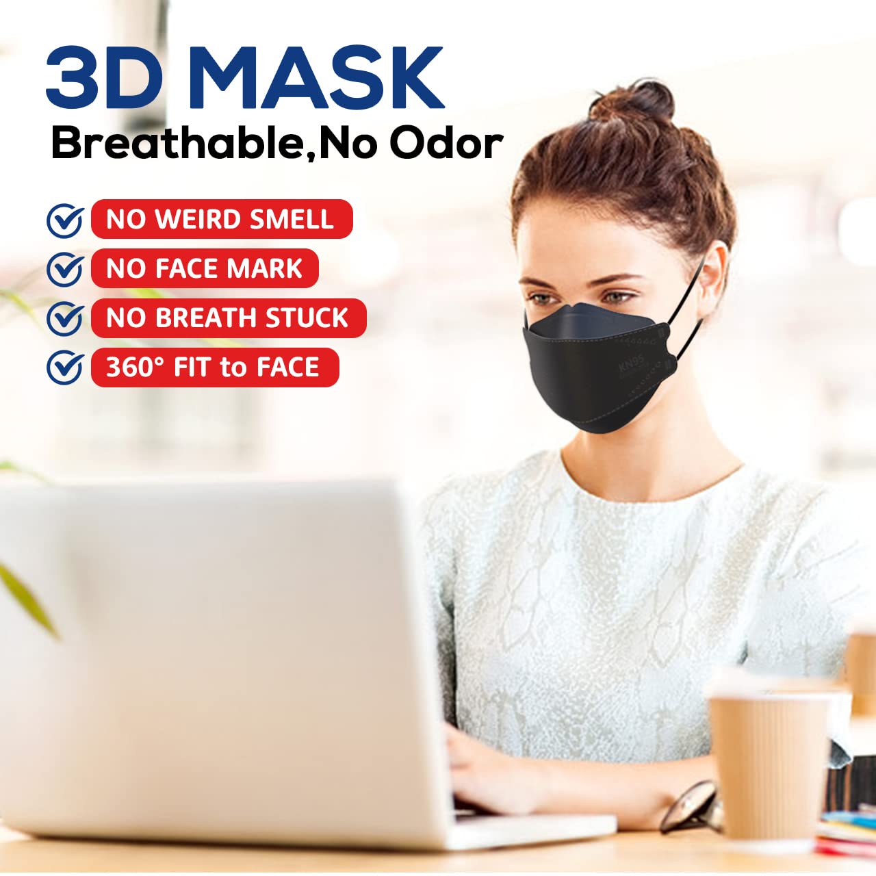Built-in nose clip on LEVENIS KN95 mask with secure stay