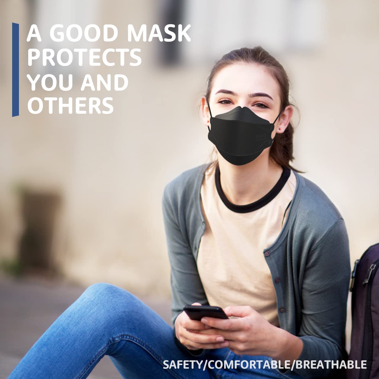 LEVENIS KN95 masks packaging close-up for on-the-go use