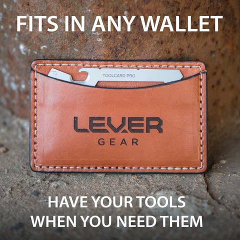 Lever Gear Toolcard Pro bottle and box opener for outdoor meals.