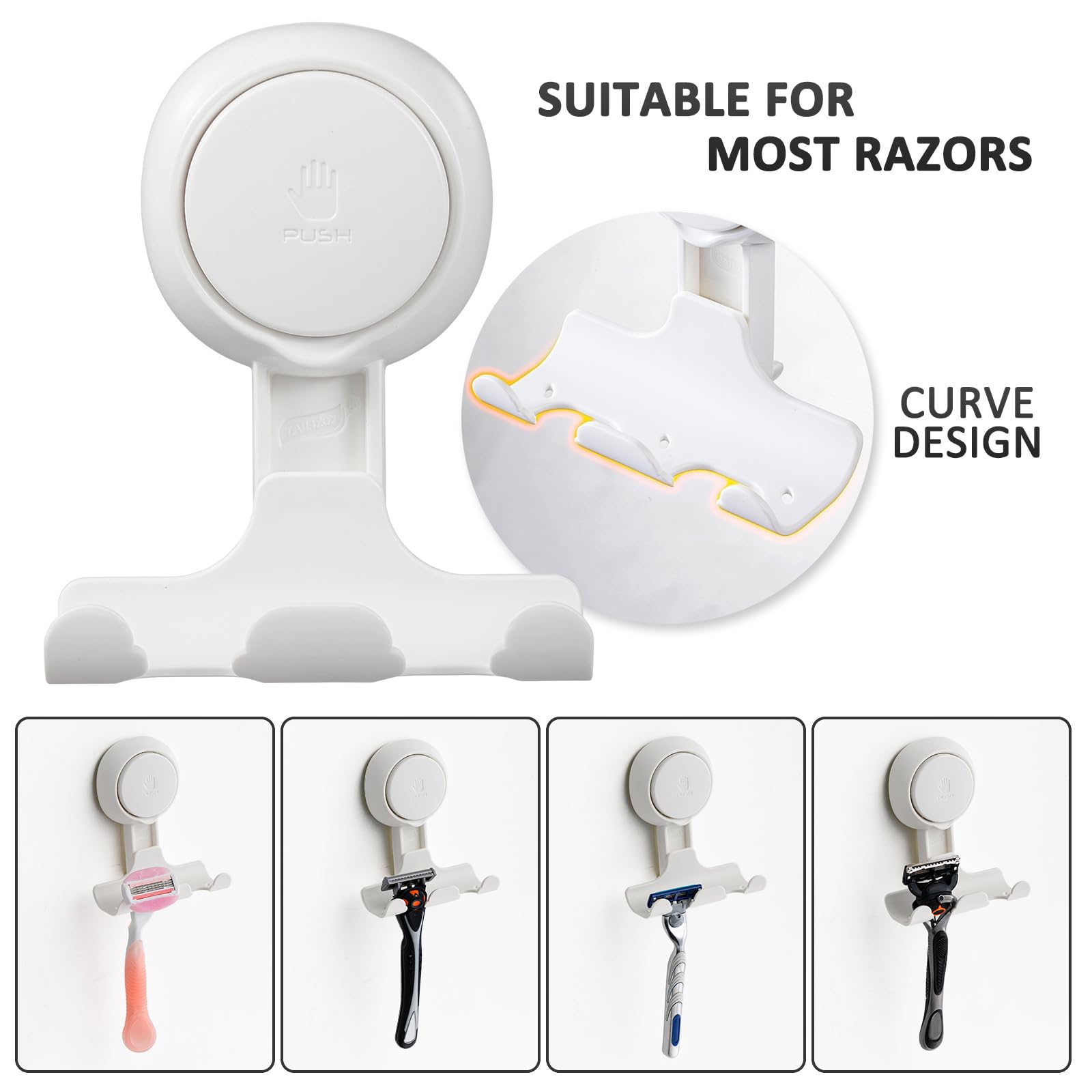 LEVERLOC damage-free wall hook works on non-porous surfaces.