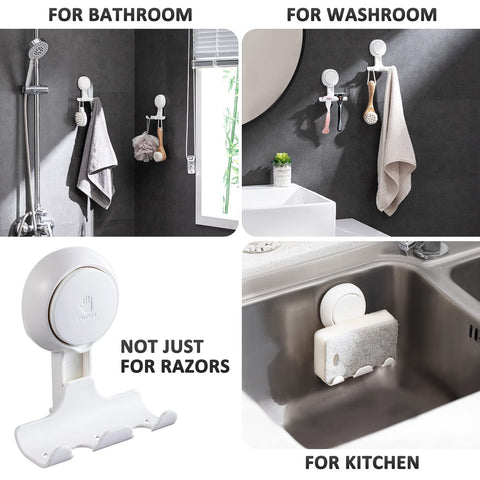 LEVERLOC multipurpose hook for towels, loofahs, and more.