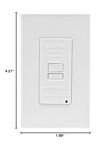 Leviton 20A GFCI blank-face in-use behind spa for neat electrical setup
