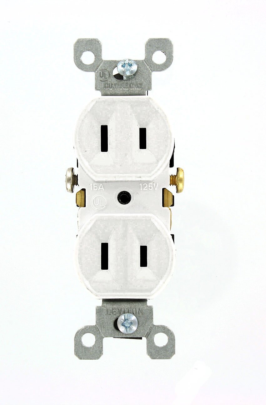 Leviton 223-W duplex receptacle white for residential wiring upgrades