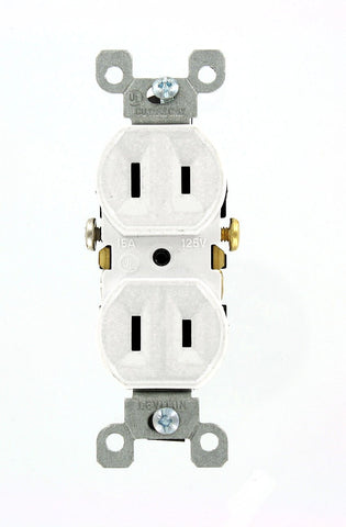 Leviton 223-W duplex receptacle white for residential wiring upgrades