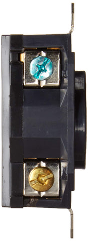 Leviton 2420 locking receptacle side view showing flush mounting for seamless installations.