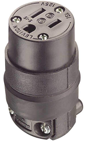Leviton 515CR black outlet pack showcases a durable, high-traffic solution.
