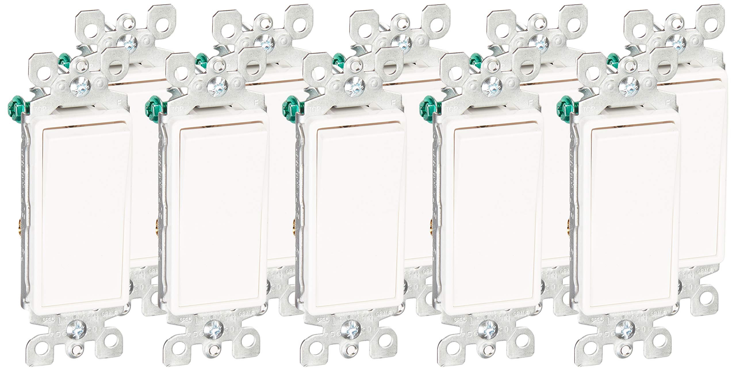 Leviton 56032W decor a rocker switch front view shows clean lines and wall-ready design.