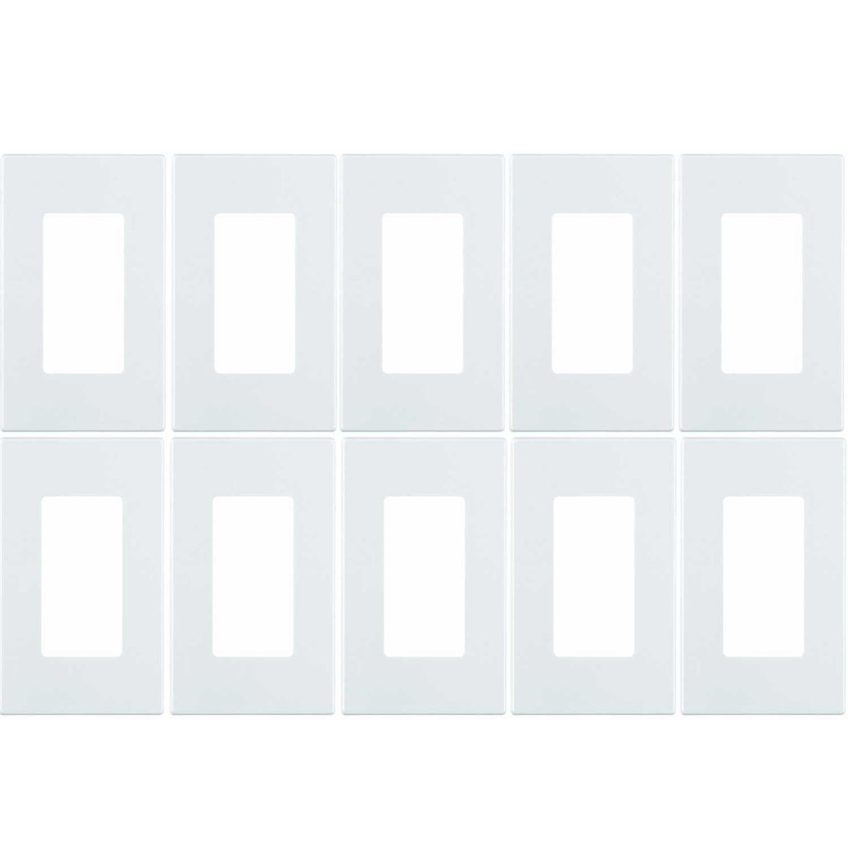 Leviton 80301-SW wallplate close-up showing screwless snap-on design for a clean installation.