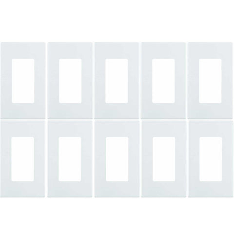 Leviton 80301-SW wallplate close-up showing screwless snap-on design for a clean installation.
