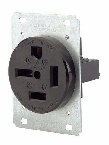 Leviton 8450 flush mounting receptacle for industrial use with reliable grounding