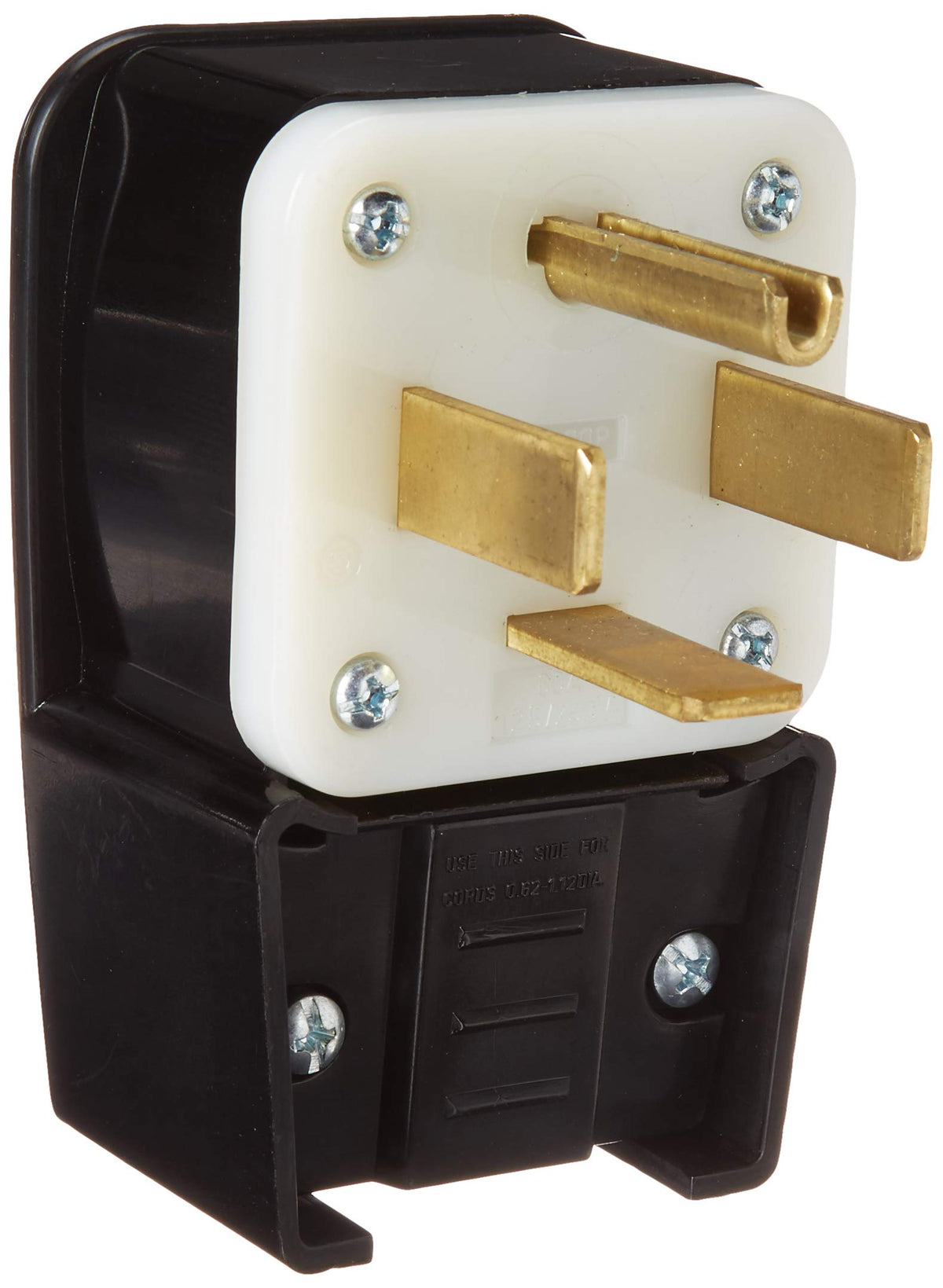 Leviton 9462-P angled plug with rugged nylon body for industrial environments