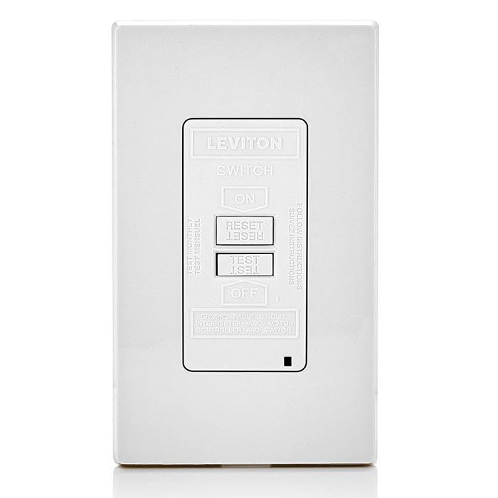 Leviton blank-face GFCI clean appearance hides receptacles while maintaining safety