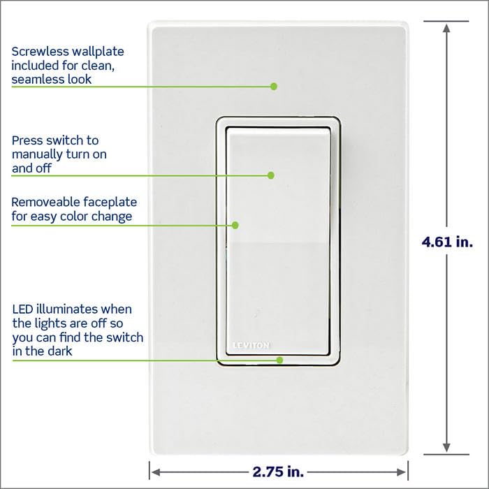 Leviton D215S-1BW app scheduling feature for remote lighting control
