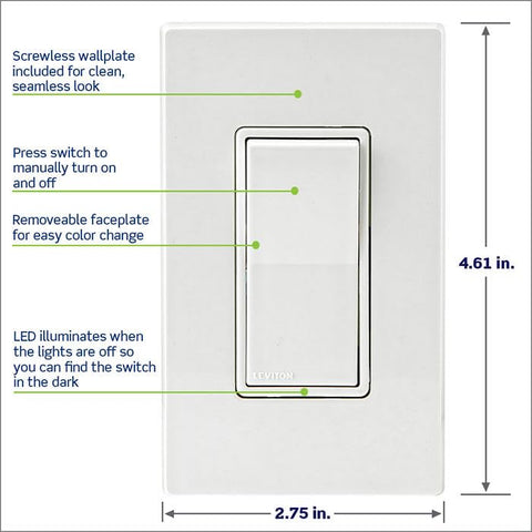 Leviton D215S-1BW app scheduling feature for remote lighting control