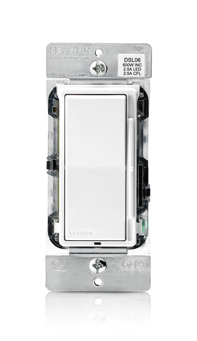Leviton Decora slide dimmer close-up showing smooth brightness control