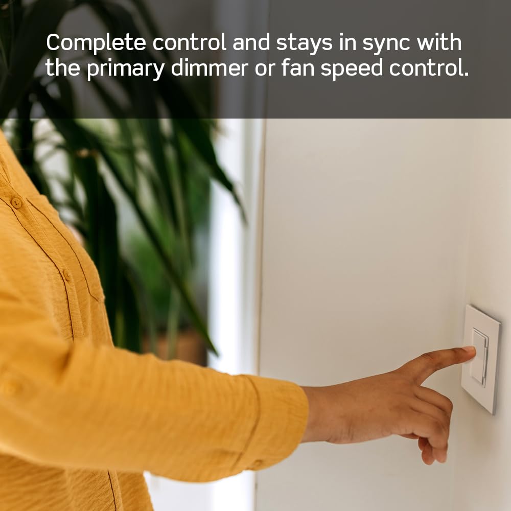 Leviton Decora Smart Dimmer Companion matches primary dimmer for seamless look.