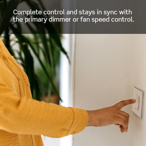 Leviton Decora Smart Dimmer Companion matches primary dimmer for seamless look.