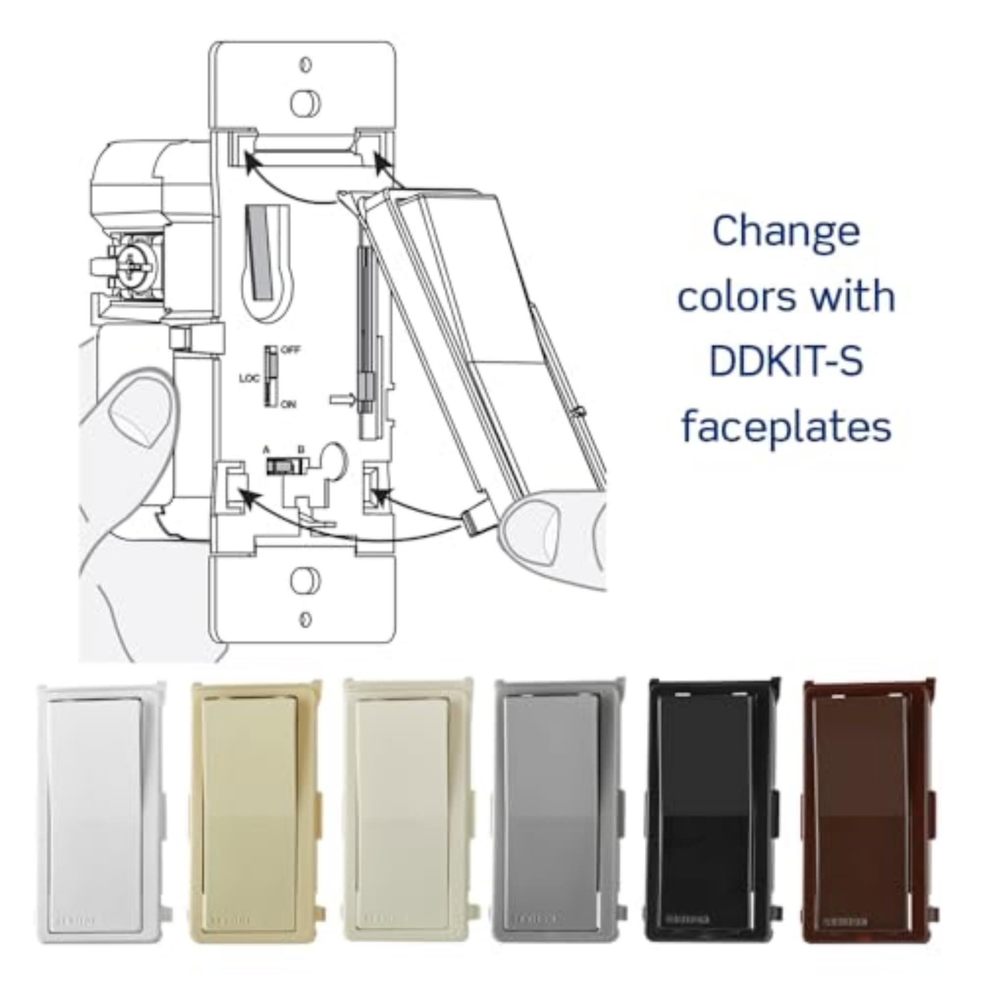 DDKIT-S color options to match décor with Leviton switch companion