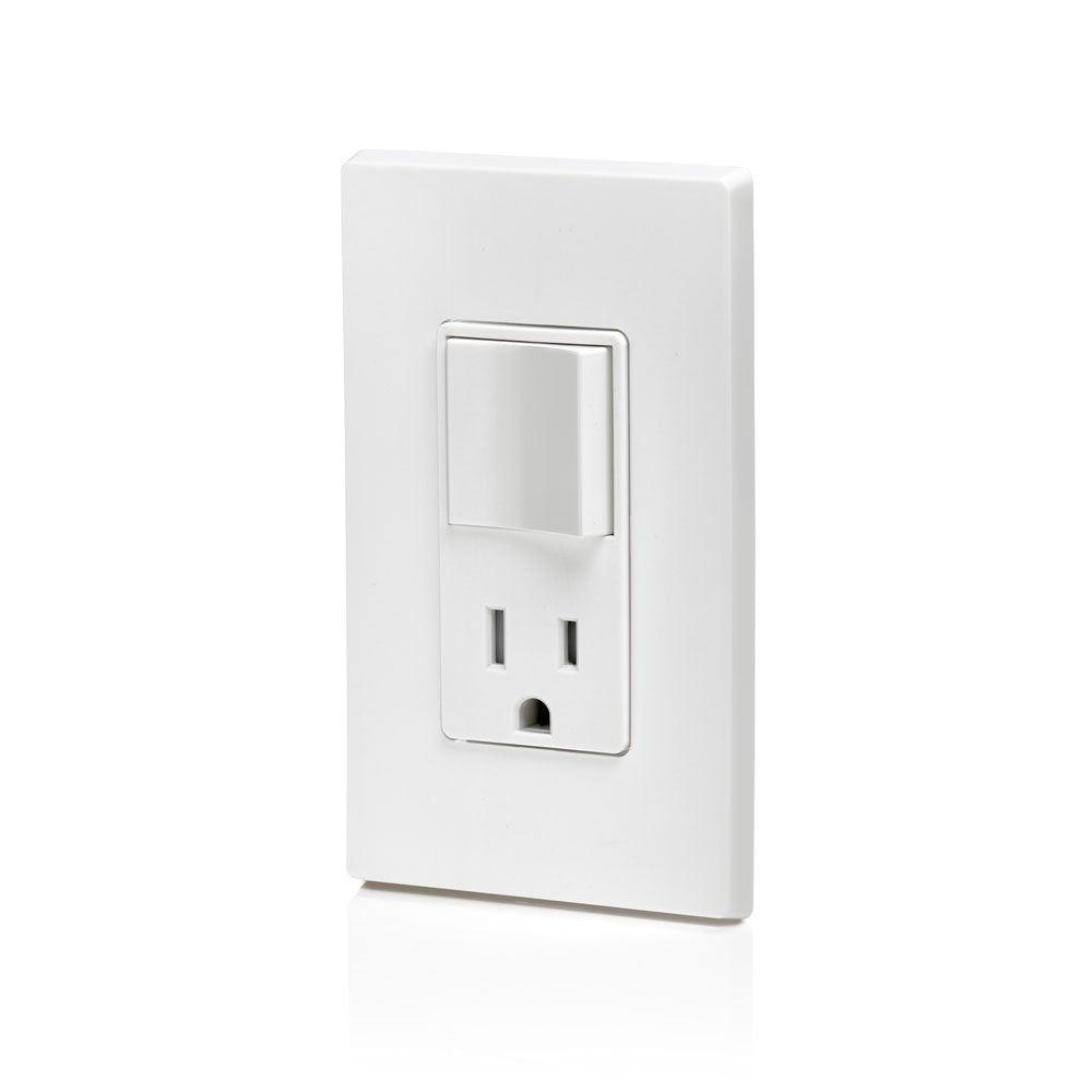 Leviton Decora combo switch receptacle white wallplate sold separately for modular setup