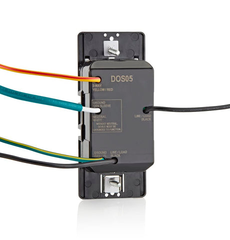 Leviton DOS05-1LZ side view in wallbox for compact installation