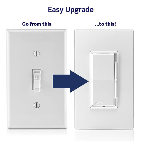 Leviton DSL06-1LZ dimmer, white with ivory-faceplates for stylish upgrades