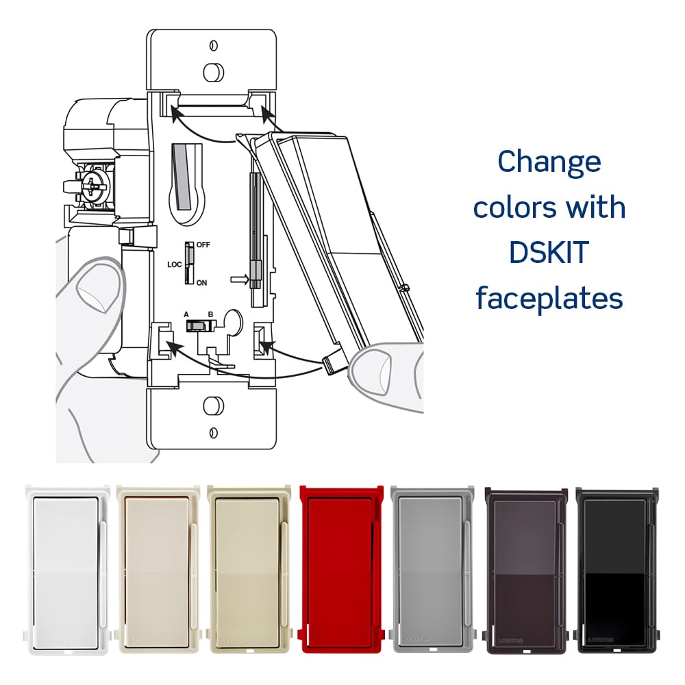 White Leviton faceplates complement modern interiors with clean lines