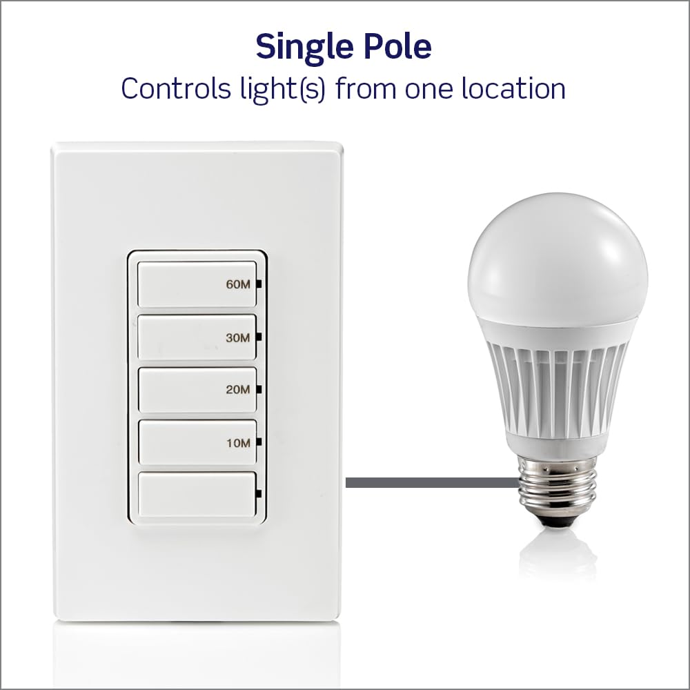 Ideal for heat lamps and towel warmers with timed operation.