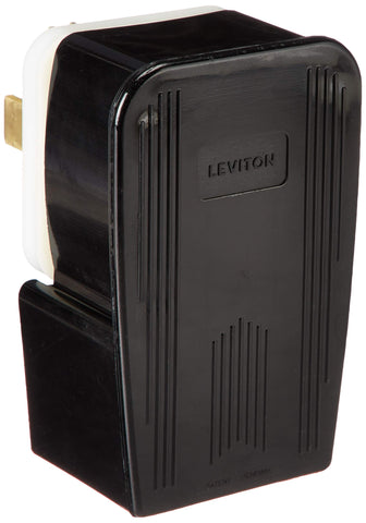 Leviton heavy-duty plug featuring ergonomic fluted design for comfortable handling.