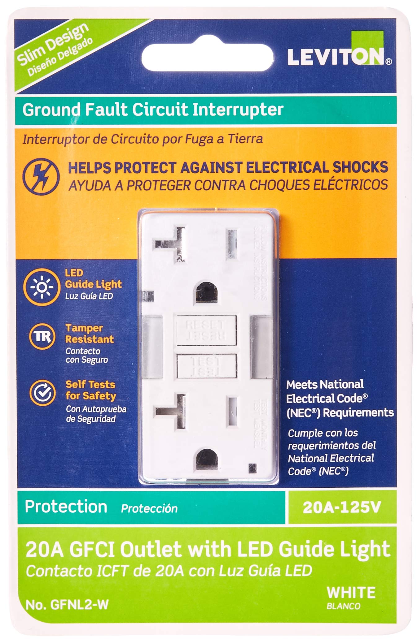 Leviton GFCI Guidelight near water sources for safer everyday use.