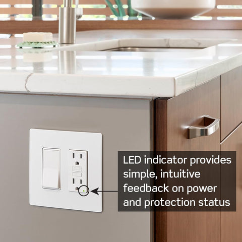 Leviton wall-mount configuration in black for kitchens and bathrooms.