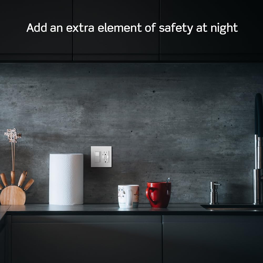Leviton GFCI white wall plate blends with decor