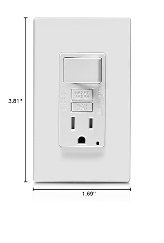 Leviton GFCI Switch Combo LED lighting aids night visibility.