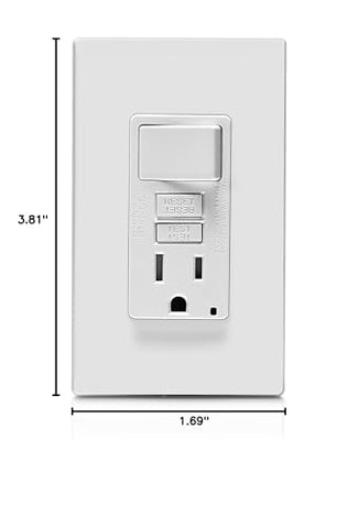 Leviton GFCI Switch Combo LED lighting aids night visibility.