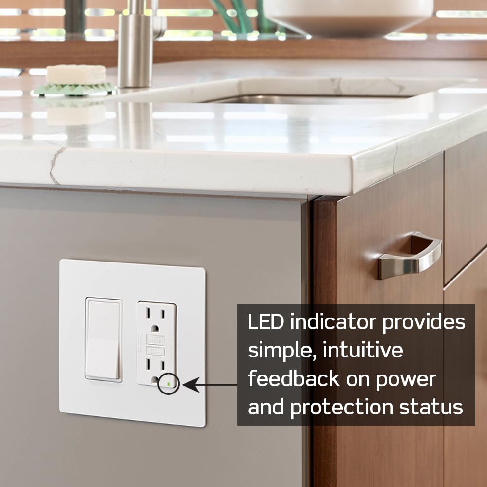 Leviton GFTR1 brown 15-amp outlet suitable for household devices with protection