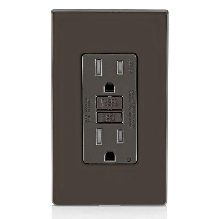 Leviton GFTR1 brown installation view highlighting proper wiring considerations