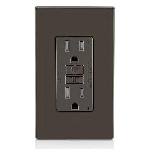 Leviton GFTR1 brown installation view highlighting proper wiring considerations