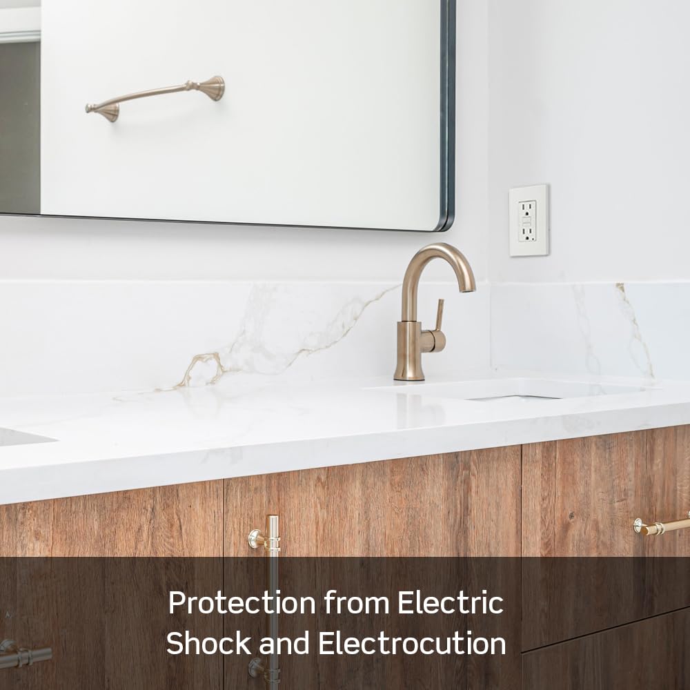 Leviton GFTR1 brown LED indicator light showing status at a glance