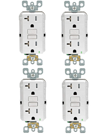 Leviton GFTR2-W self-test GFCI outlet with LED indicator in white for enhanced safety