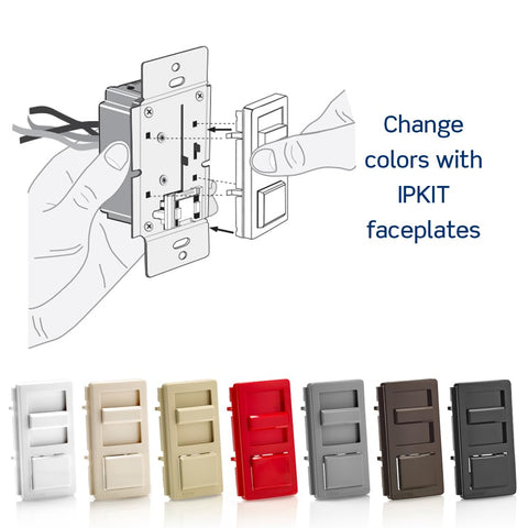 Leviton IllumaTech dimmer ivory faceplate blends with traditional decor.