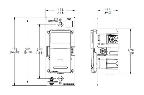 Leviton IPS02-1LW white faceplate showing a clean, compact design for easy installation